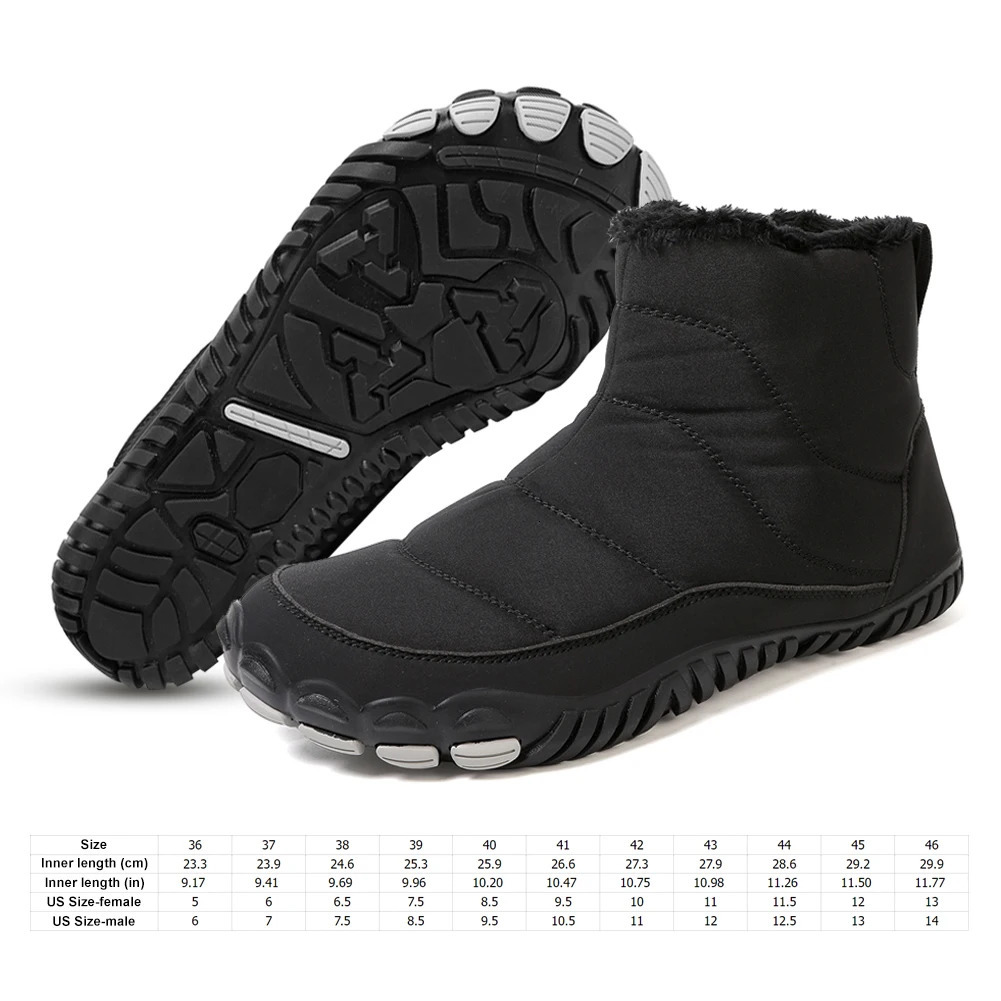 Mens winter boots womens snowshoes outdoor non slip warm fur casual sports shoes plus ankle boots hiking shoes 241126