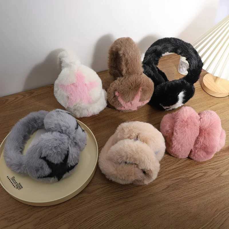 Soft Plush Ear Warmer Winter Warm for Women Men New Fashion Five-Pointed Star Earfl Outdoor Cold Protection EarMuffs Ear CoverXJ241126