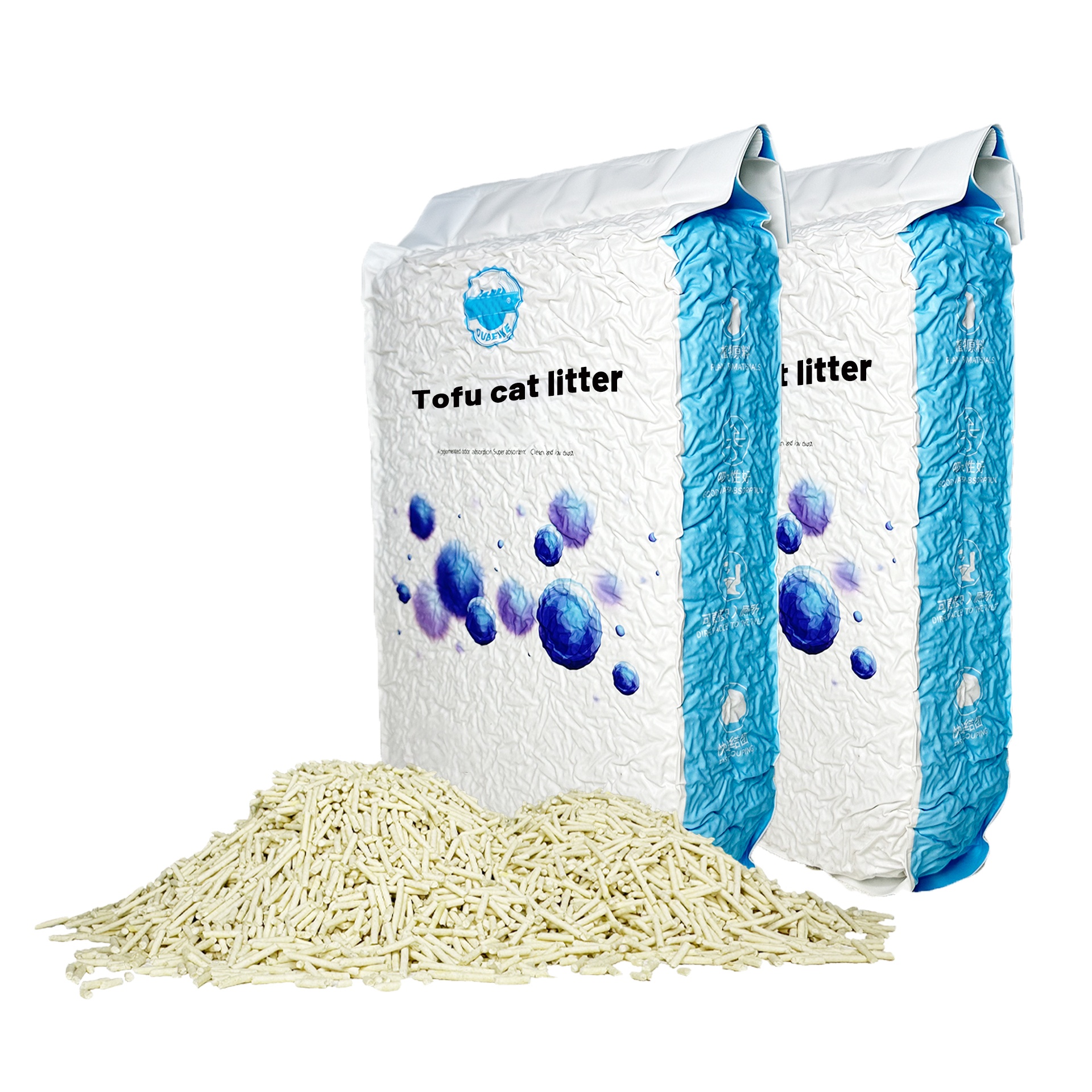 Manufacturer OEM Premium Easy Clean Plant Cat Sand Green Tea Scent 6l Eco Clean 2mm Stripe Shape Strong Clumping Tofu Cat Litter