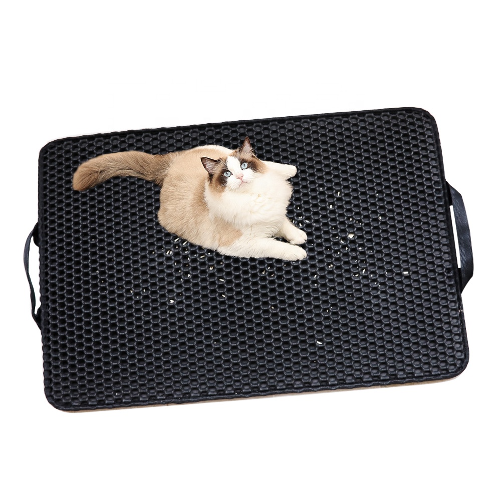 EVA Double-Layer Pet Cat Litter Floor Padded Trapper Mats with Waterproof Bottom Non-slip Cat Litter Mat