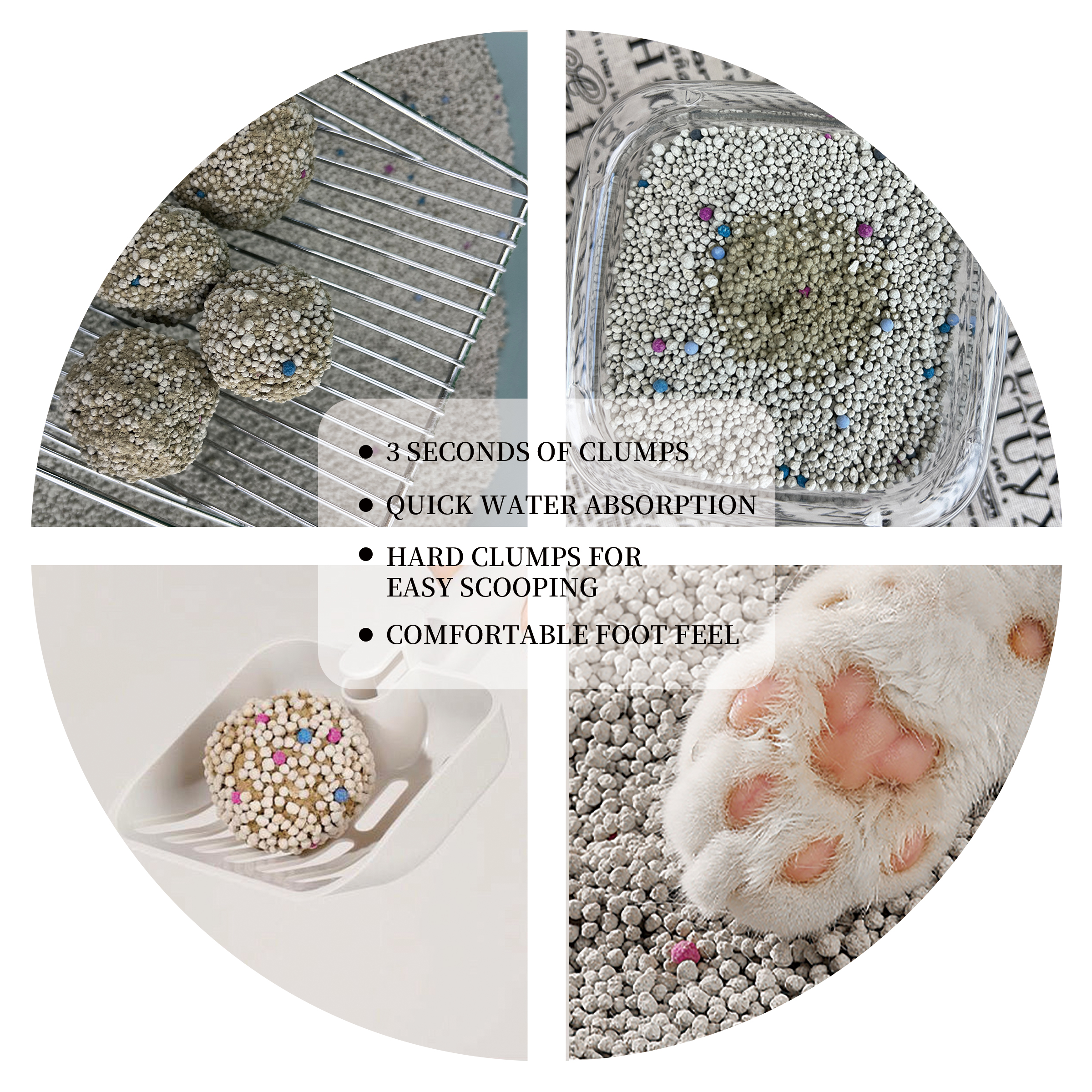 Factory Wholesale Low Dust Kitty Pet Cat Sand Litter Strong Clumping Bentonite Cat Litter