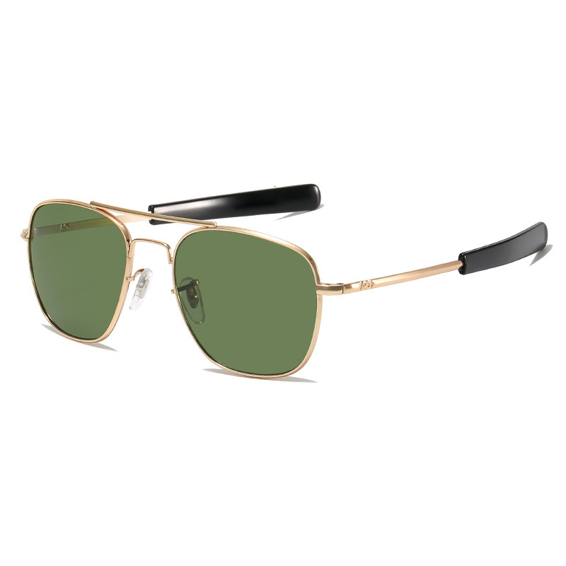 Men and women's new fashion pilot tempered glass lens metal sunglasses personality trend big brand sunglasses