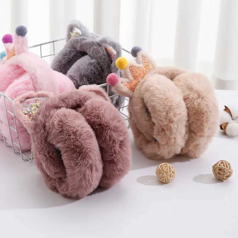 Cartoon Flowing Sand Cat Ears for Autumn and Winter Warm Plush Windproof Cute Folding Earrings W241126