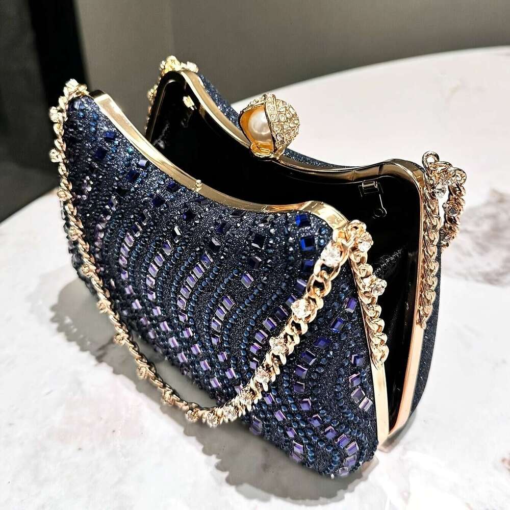 Women urious Rhie Evening Clutch Bag, Glittering Handheld Party Purse With Detachable Chain Strap, Elegant Accessory For Weddings Banquets Formal Even