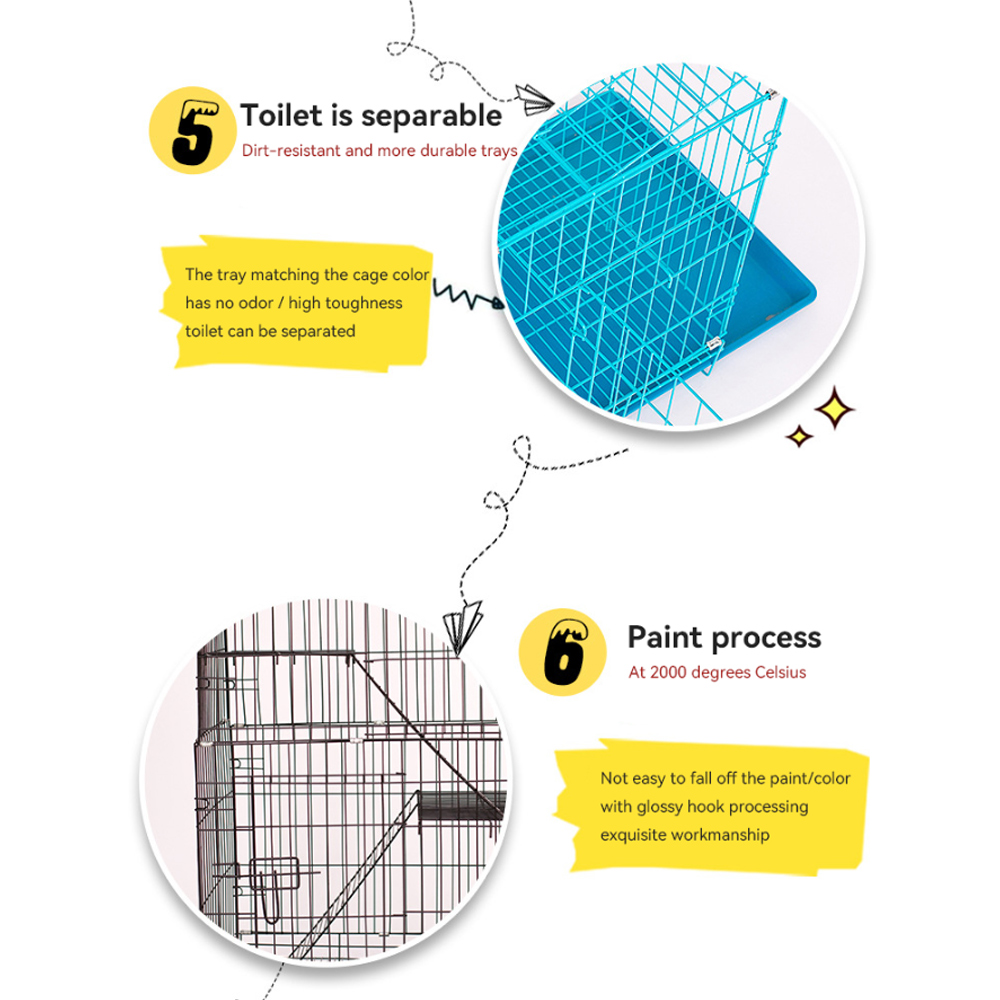 Hot Sale Folding Cat Cages Collapsable Carriers Cage Veterinary Cheap Pet House Cat Dog Cage Medium