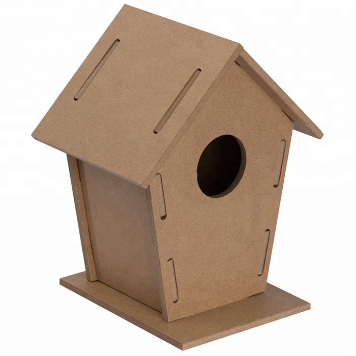 Kids education assepble wood bird house for drawing