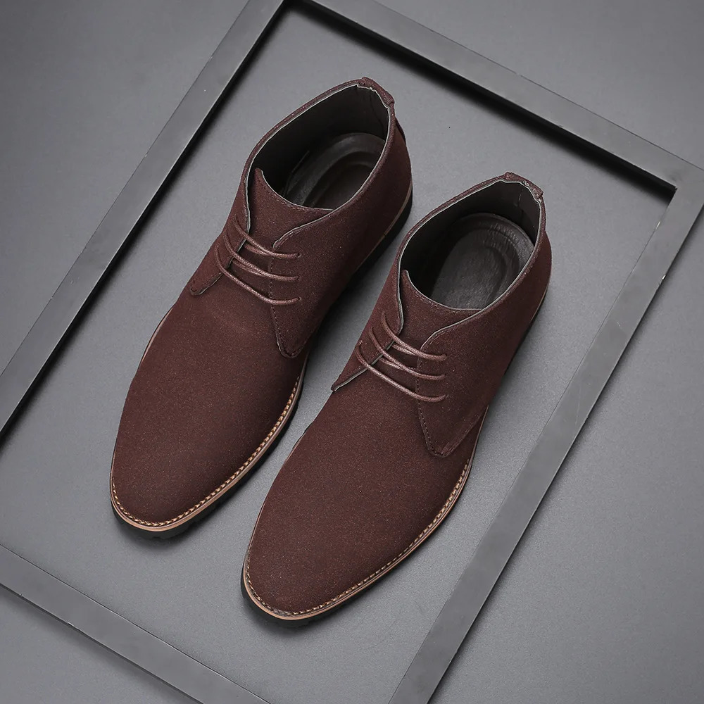Fashion Men Classic Suede Leather Chelsea Chukka Boots for Man Ankle Casual British Style Short Boot High-Top Shoes Winter 241114