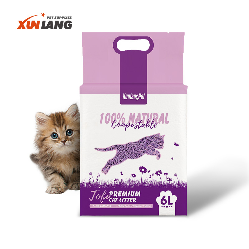 Newly Developed PetProducts Light Weight Ball Hot Sale 6l Strong Agglomeration Degradable Strip Shape Tofu Cat Litter