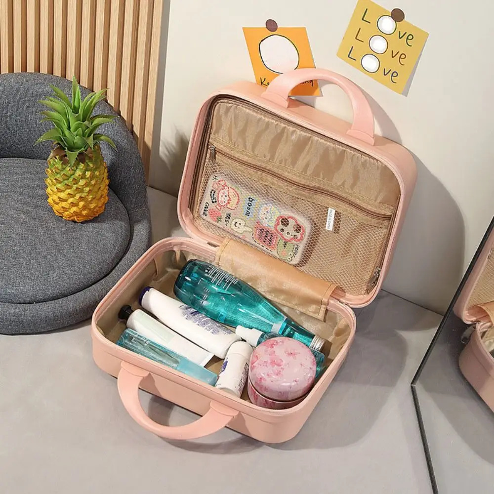 14 inch Mini Travel Suitcase Cosmetic Box Hand Luggage Organizer Case Small Drop resistant Boarding Case With Back elastic band 241114