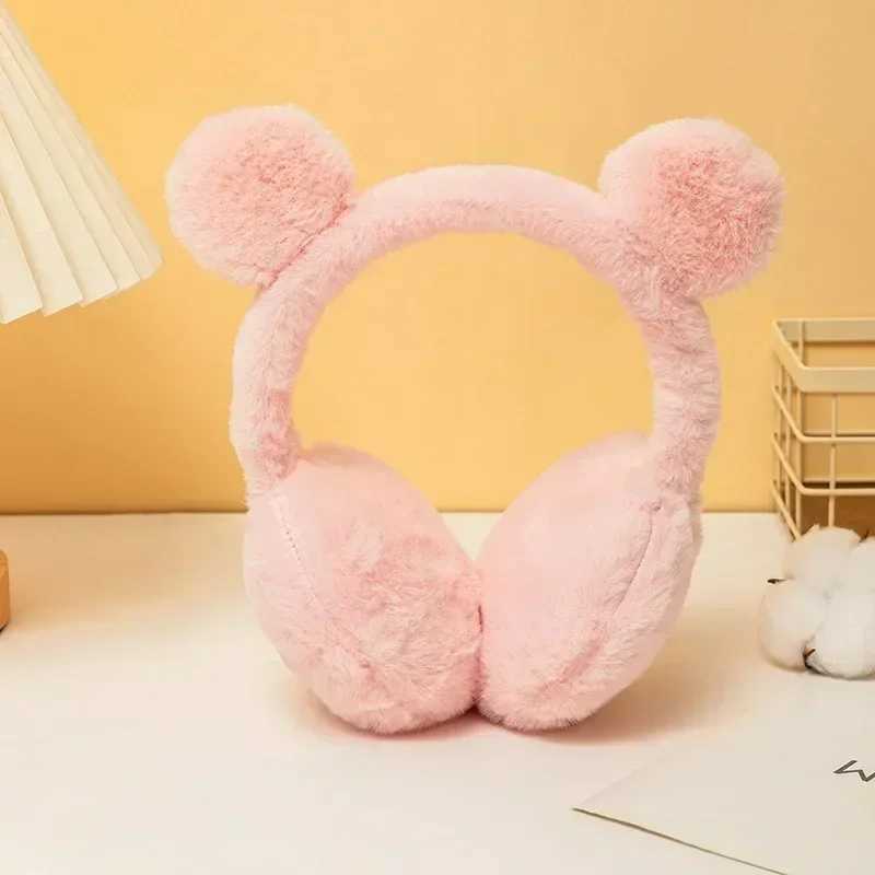 Winter Warm Plush Earmuffs for Women Men Cute Bear Ears Ear Warmer Earfl Outdoor Windproof Ear-Muffs Faux Furry Ear CoversXJ241126