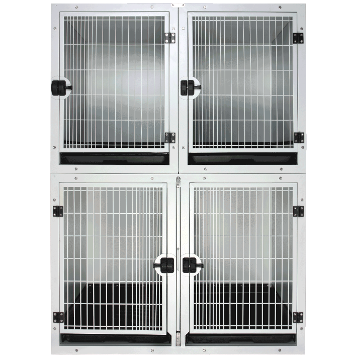 Full Bank Stackable Veterinary Stainless Steel Dog Kennels Metal Dog Cages for Sale