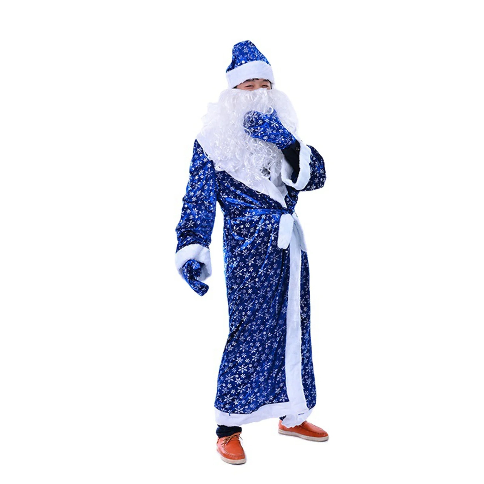 Santa Claus Role Playing Costume Classic Blue Velvet Santa Claus Dress up Santa Claus Years Party 241126
