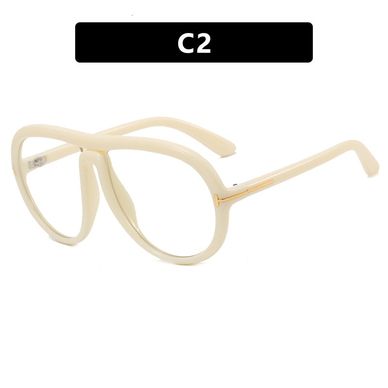 Men and women T word Toad pilot eyeglasses frame anti-blue new fashion big frame trend personality retro flat light mirror