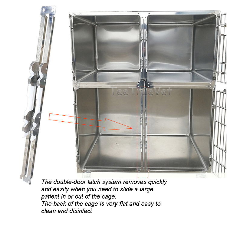 4 door stainless steel Full-rounded corner cage for animal clinic or hospital dog and pet boarding