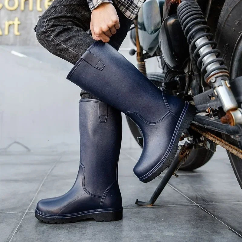 Mens rainproof boots waterproof agricultural mens shoes high and long mud Galohes urban rubber original wear-resistant 241126
