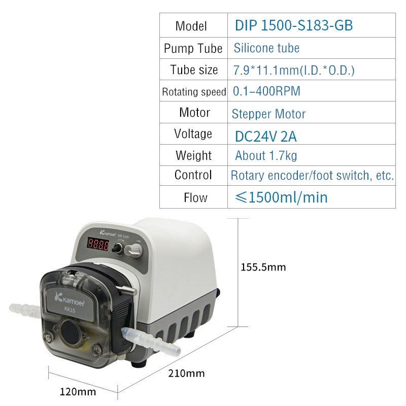 Kamoer DIP1500 Intelligent Circulation Water Pump Peristaltic Dosing Pump with Digital Display