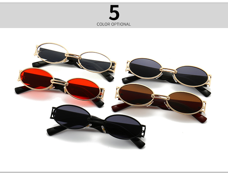 Fashion women's round frame full frame glasses personalised metal frame decorative glasses suitable for travelling and taking photos
