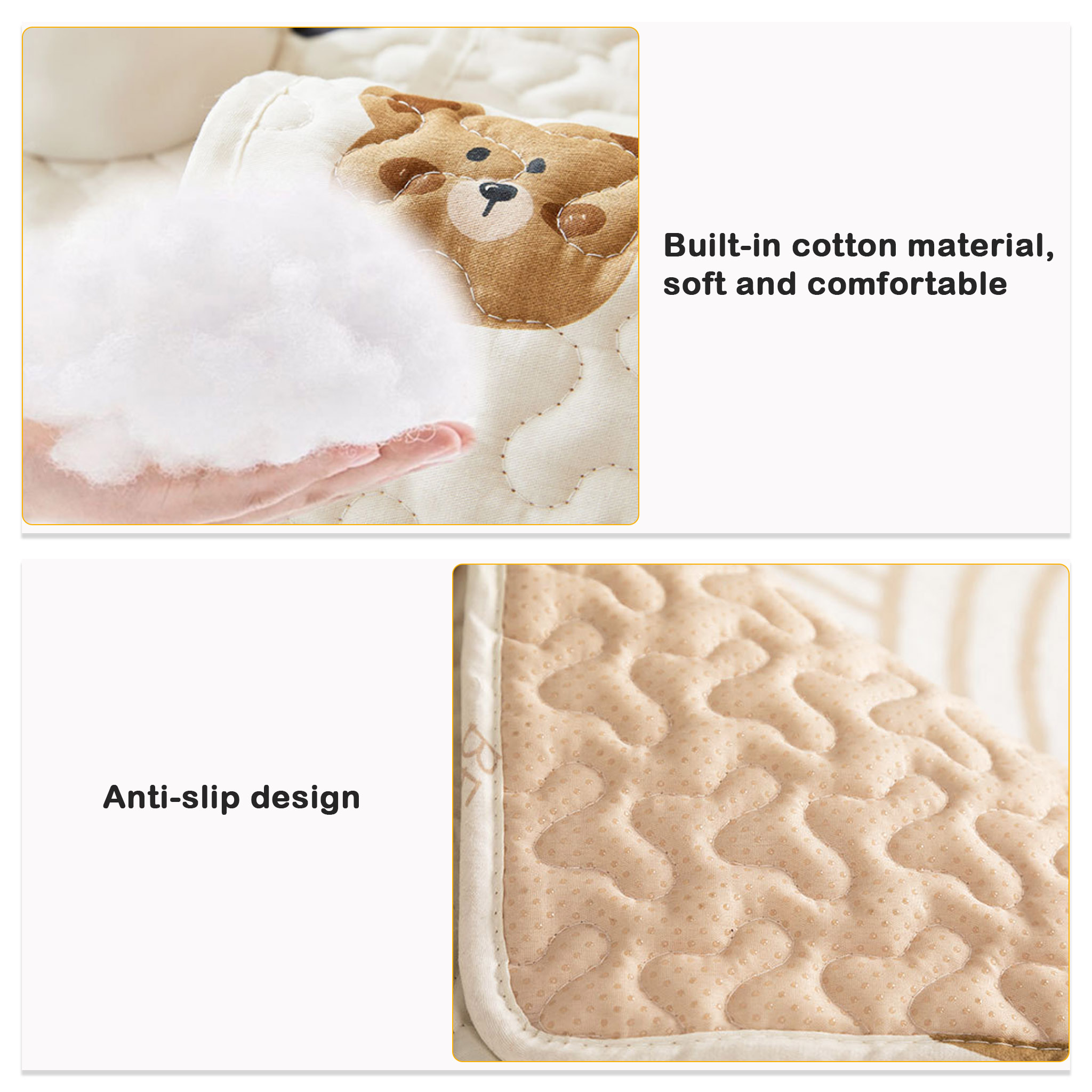 Non-slip 100% Cotton Reusable Pet Mat for Pet Dogs Cats Sleeping Rest