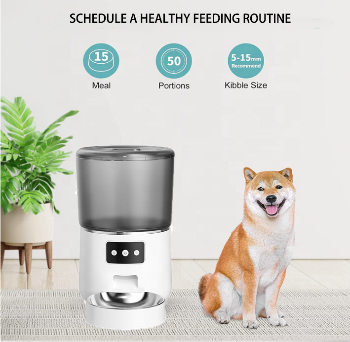 OF Hot Sale Automatic Wifi Mobile Phone Remote Control Smart 4L Dogs Cats Food Dispenser Smart Pet Feeder