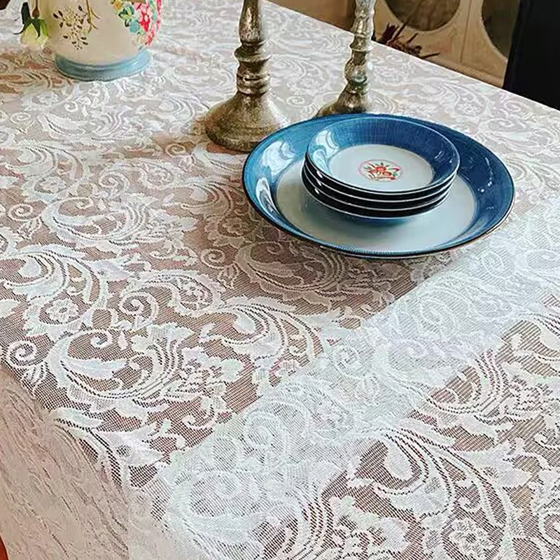 Romantic lace tablecloth rectangular dining table fabric coffee table home decoration tablecloth photo cover