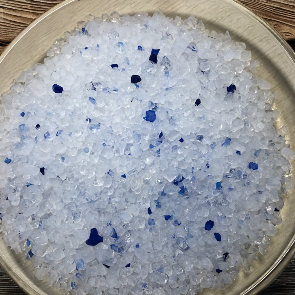Manufacturer Pet Products custom Silica Gel Sand Filler Clean Blue Crystal safe Silicone Crystal Cat Litter bulk