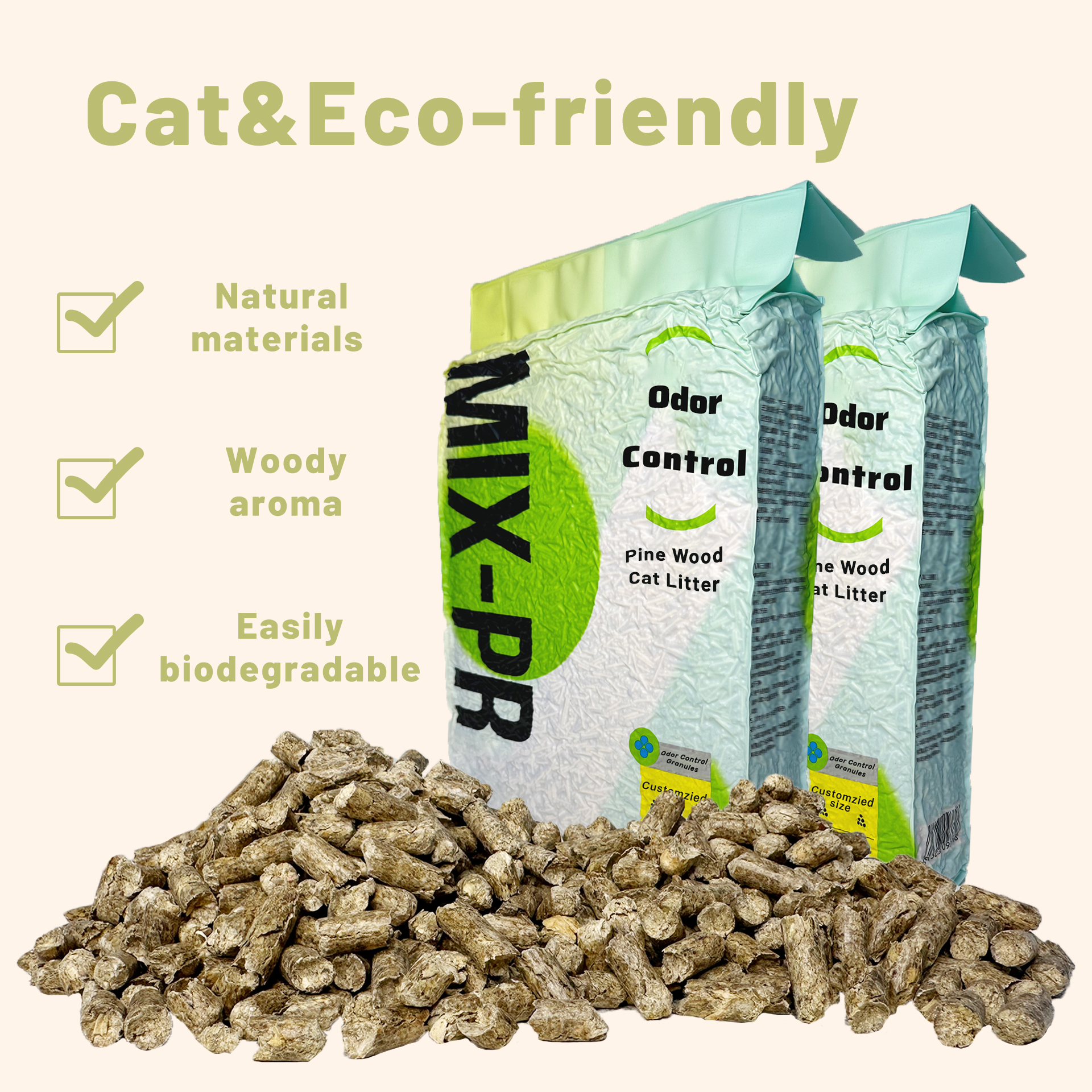 OEM/ODM natural cedar easy clean Pine Cat Litter Hot 6.0mm Pine Wood Cat Litter