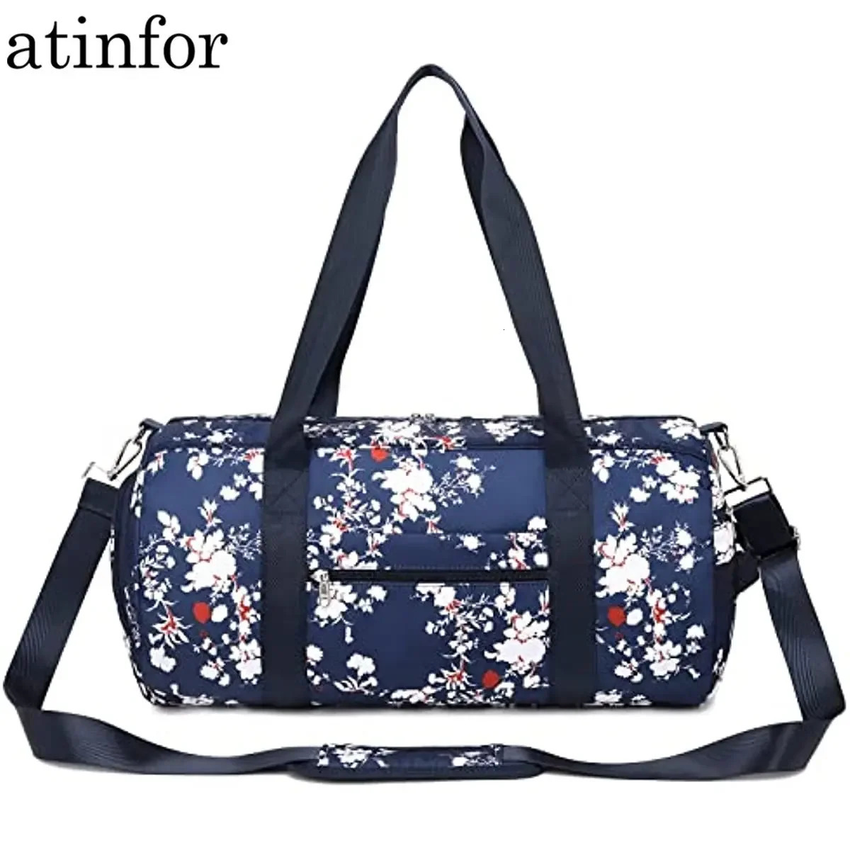 atinfor Printing Traveling Bag Women Workout Duffel Bag Fitness Bag with Wet Pocket and Shoe Compartment Plum Blossom Flower 241114
