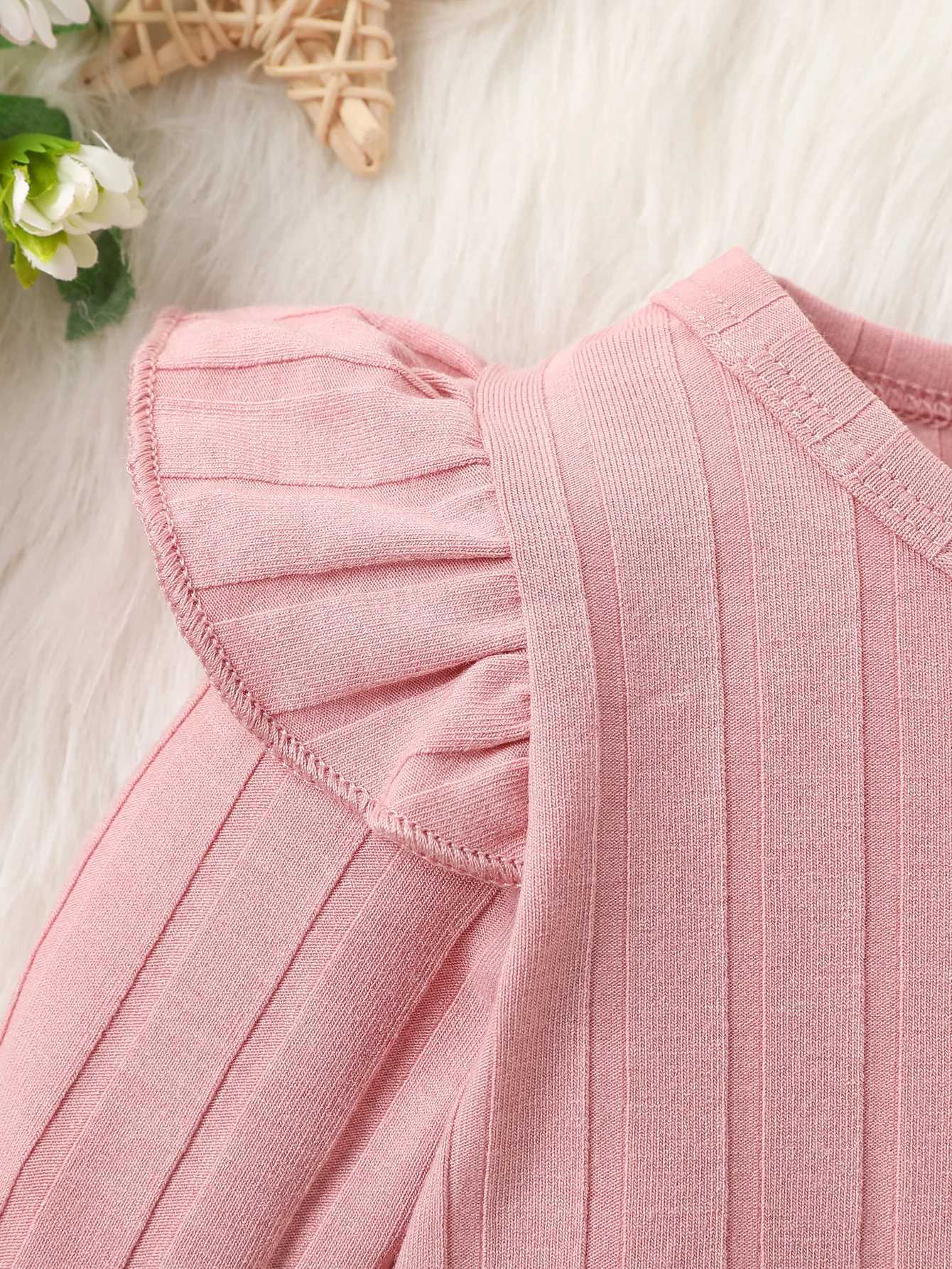 Clothing Sets Baby Girls Newborn Infant 3Pcs Long Sleeve Solid Romper Pants with Headband Spring Fall Casual Clothes Set H241126