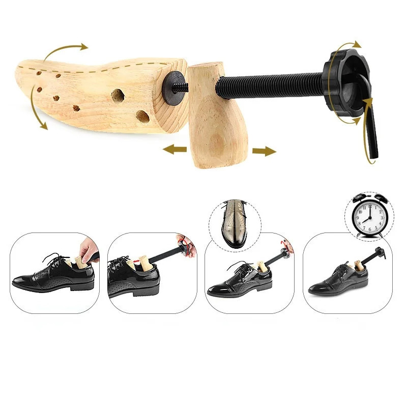 1 stretch wooden shoe tree frame wooden adjustable flat pump shoe extender tree size S/M/L 241126