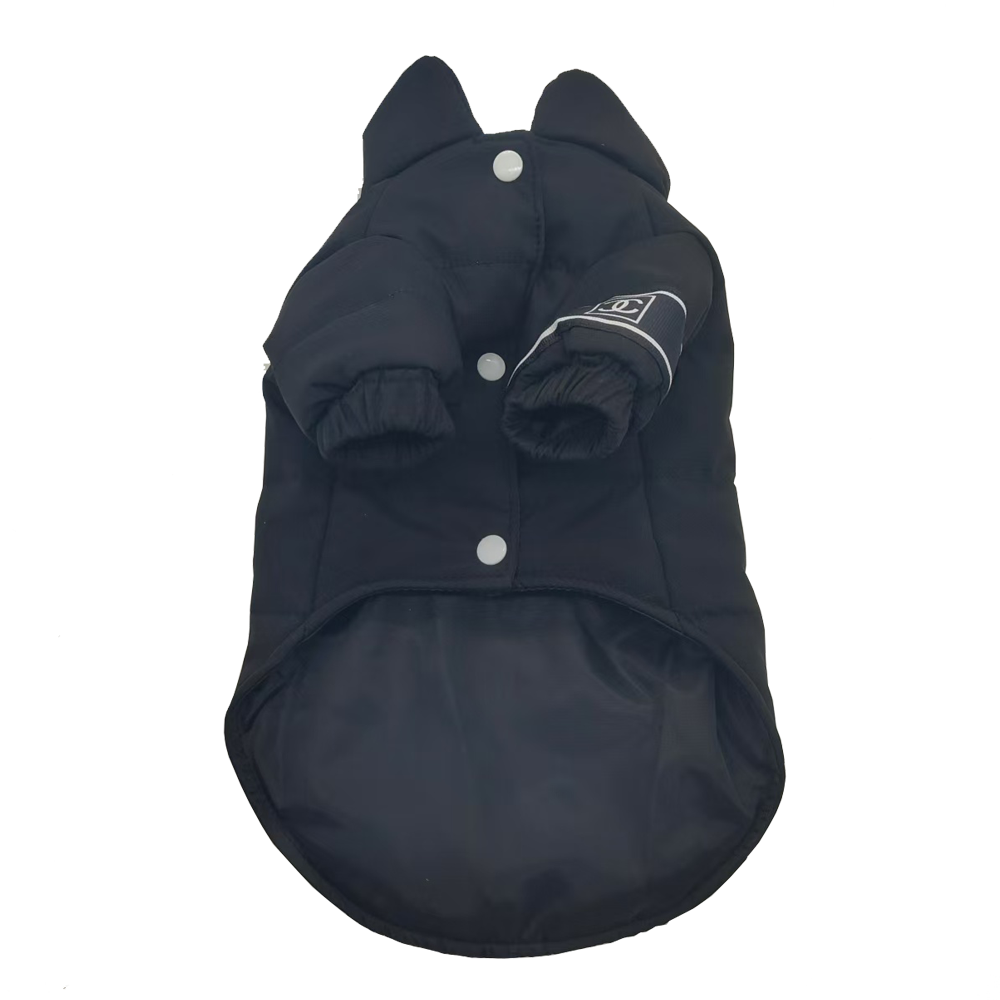 free shipping Designer Clothes, Warm Coats, Cold Weather ets, Winter Dog et Ultra Thick Cot Lining with ic Letter Pattern for Small Medium Dogs Black 