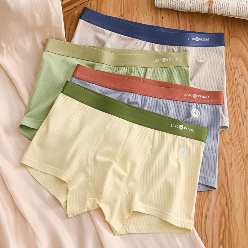 Mens underwear cotton mens underwear breathable mens boxing shorts comfortable stripes comparison mens underwear large size L-6XL 241126