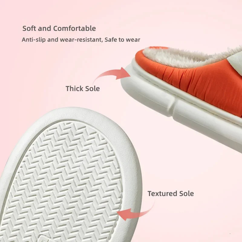 fashion plus size 48 49 winter waterproof mens warm slider womens couple plush slider home anti slip shoes outdoor apartment 241126