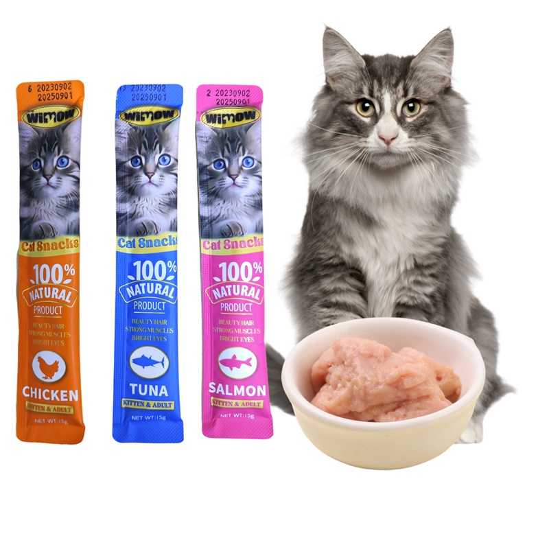 OEM ODM High Quality Cat Treats Chicken Salmon Creamy Treats Cat Licking Treats Snacks Wet Food Cat Treats