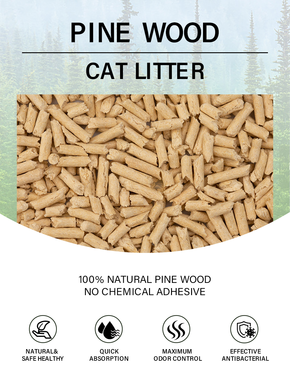 OEM ODM Factory Natural Cedar Easy Clean Pine Wood Cat Litter