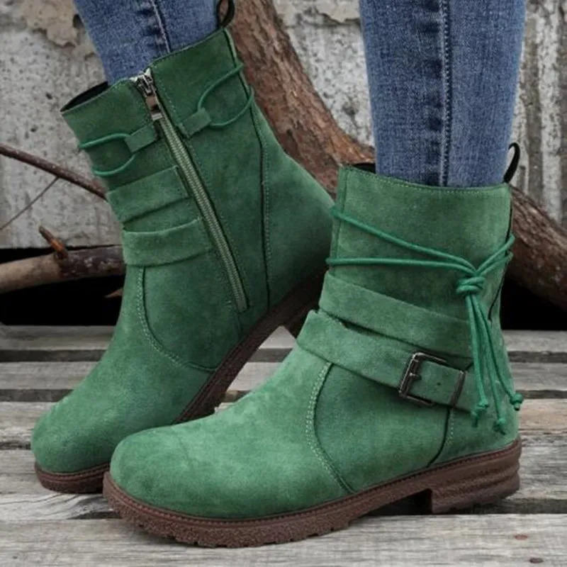 2025 Women Chelsea Boots Ankle Retro Shoes Suede Autumn Winter Goth Casual Motorcycle Boots Gladiator Walking Zapatos Mujer 241126