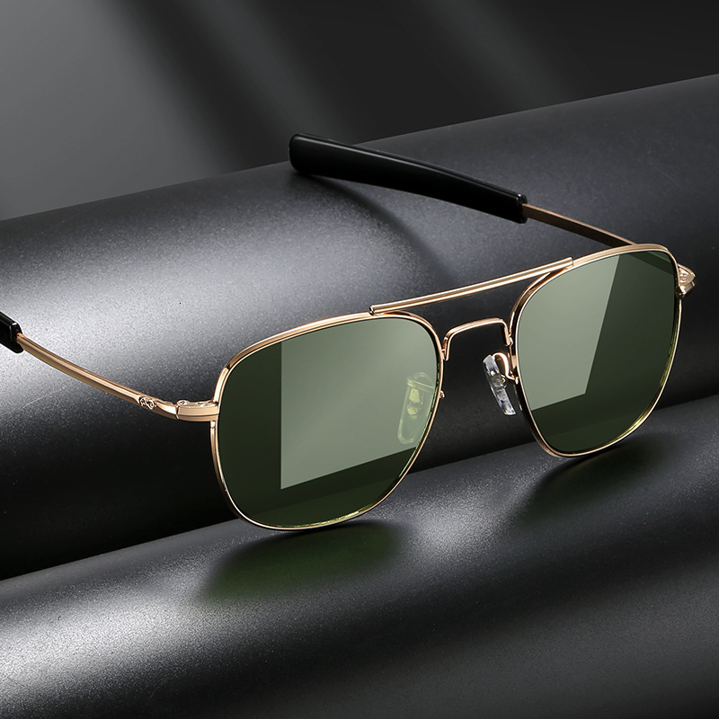 Men and women's new fashion pilot tempered glass lens metal sunglasses personality trend big brand sunglasses
