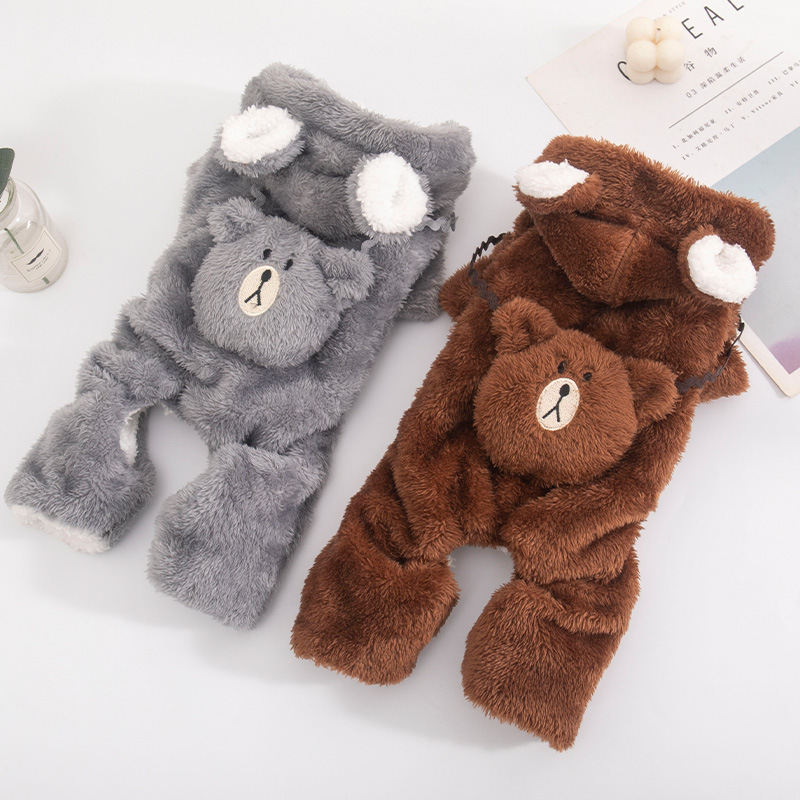 Warm Thick Coral Fleece Pet Clothes Cute Funny Sport Cartoon Style Apparel Dogs Cats Small XL XXL Sizes Winter Spring Holidays