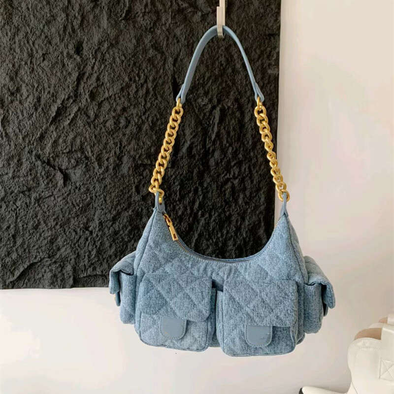 - Leather Handbags Chic Hot Dia Grid Shoulder With Chain Strap, Fashionable Crossbody Hobo Bag, Versatile Underarm Bag - Strap, ,