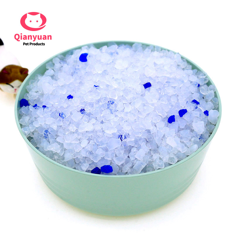 2024 Factory direct wholesale 1-8mm 1.6kg Pet Products Supply Silica Gel Sand Filler Clean Blue Crystal Silicone Cat Litter