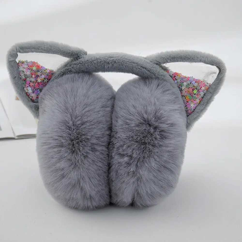 Cute Animal Earmuffs Soft Warm Cat Ears Ear Warmers Women Girls Foldable Winter Ear Covers Outdoor Furry Fleece EarmuffsXJ241126