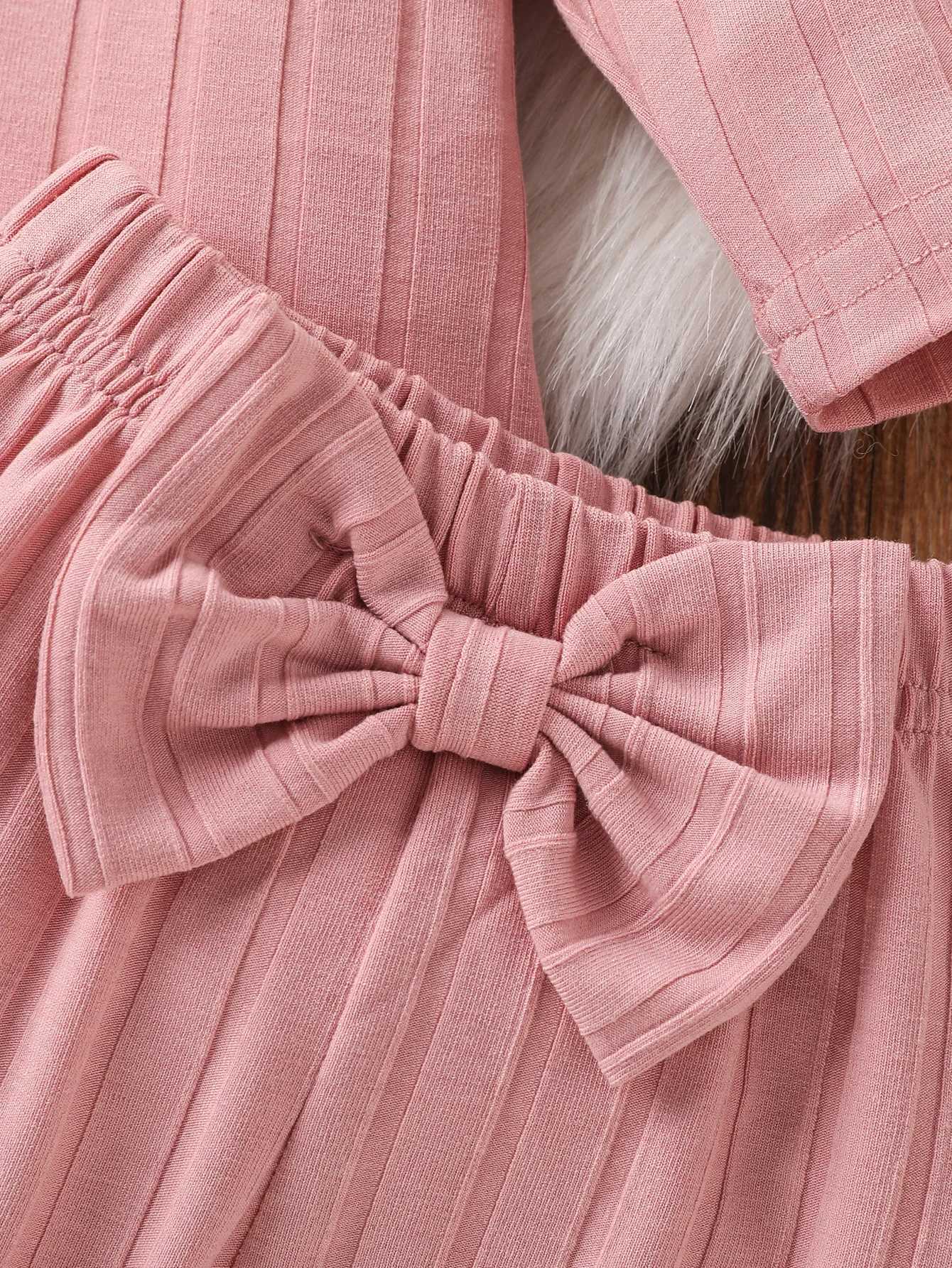 Clothing Sets Baby Girls Newborn Infant 3Pcs Long Sleeve Solid Romper Pants with Headband Spring Fall Casual Clothes Set H241126