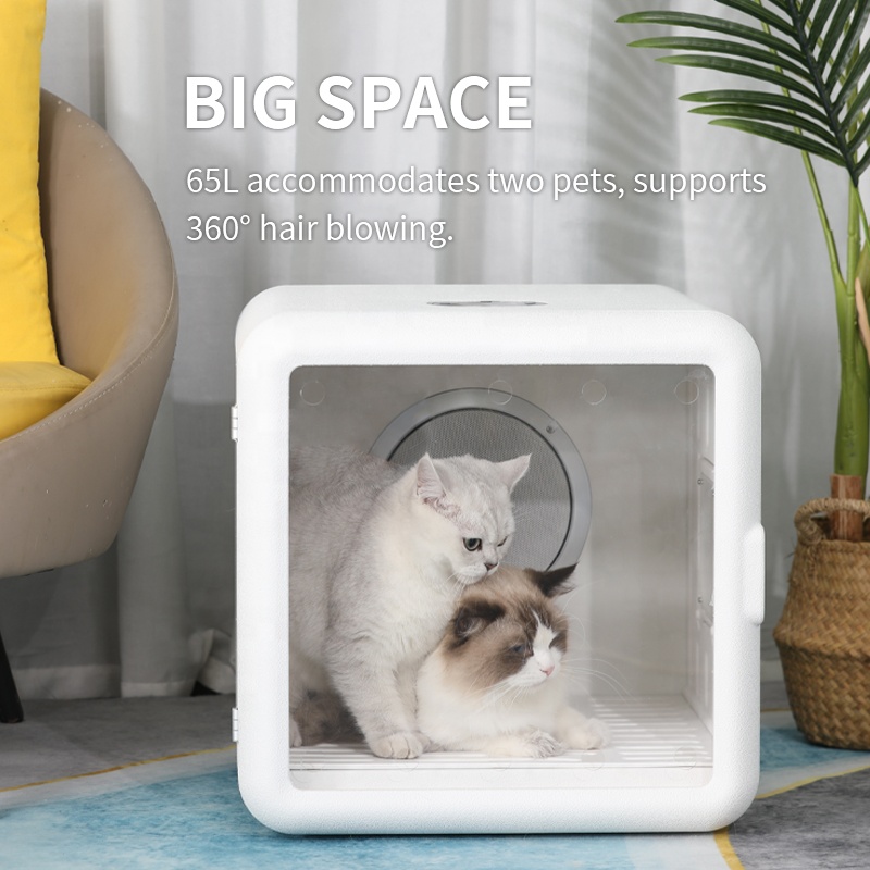 Top Selling 65L Pet Hair Blowing Dryer Machine Household 50dB Silent Automatic Smart Dog Cat Pet Room Dryer Box FCC PSE