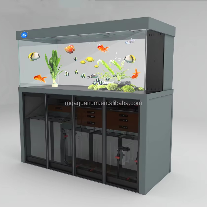 Aquarium living room glass ultra white tank large, medium and small professional bottom filter aquarium fish tank