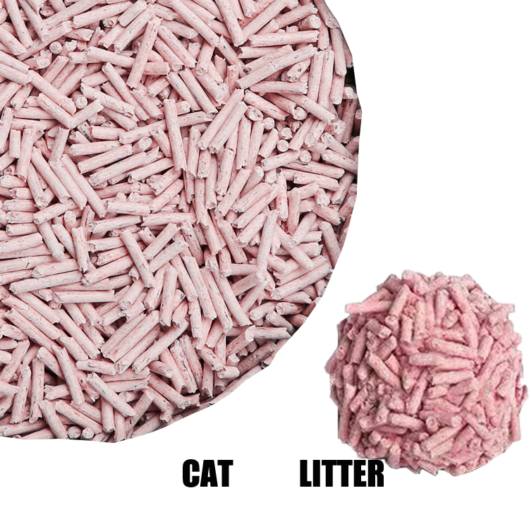 Bulk Wholesale Peach Cat Toilet Sand strip shape Dust free Pink Tofu Cat Litter For Cat Pet