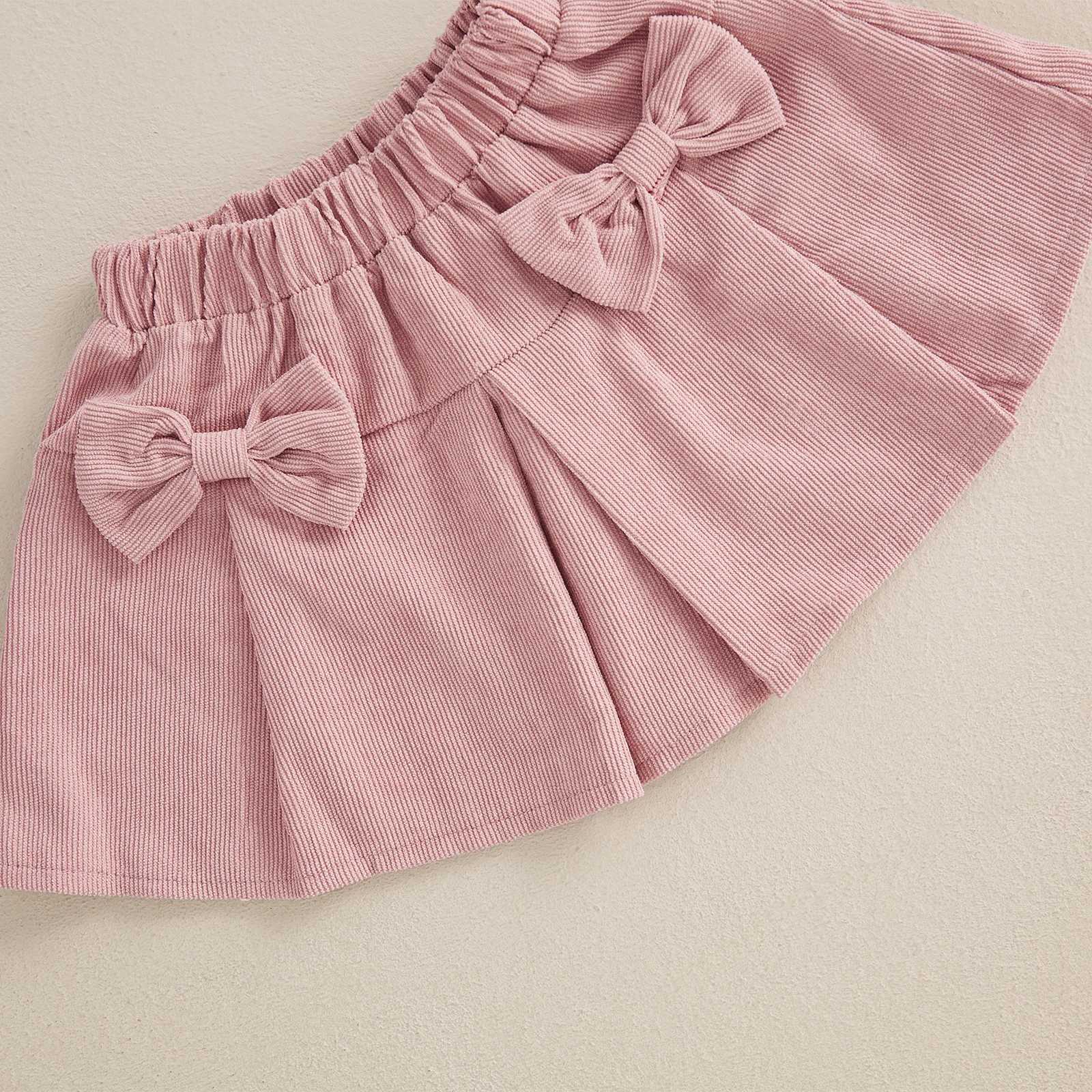 Clothing Sets 0-3Years Toddler Baby Girl Fall Winter Outfits Heart Long Sleeve Fleece Hoodies Bow Elastic Waist Mini Skirt 2 Piece Kids Sets H241126