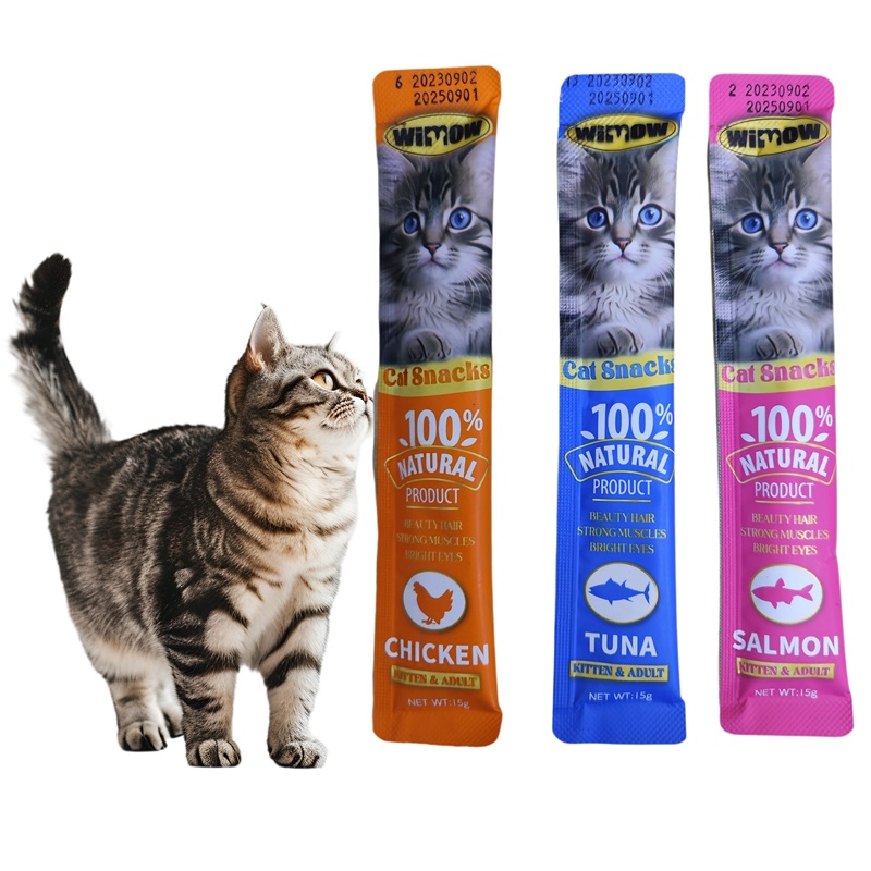 wimow Wholesale Treats Fresh Wet Other Pet Food Snacks Cat Nutritious Strips Hair Gill Promoting Canned Food