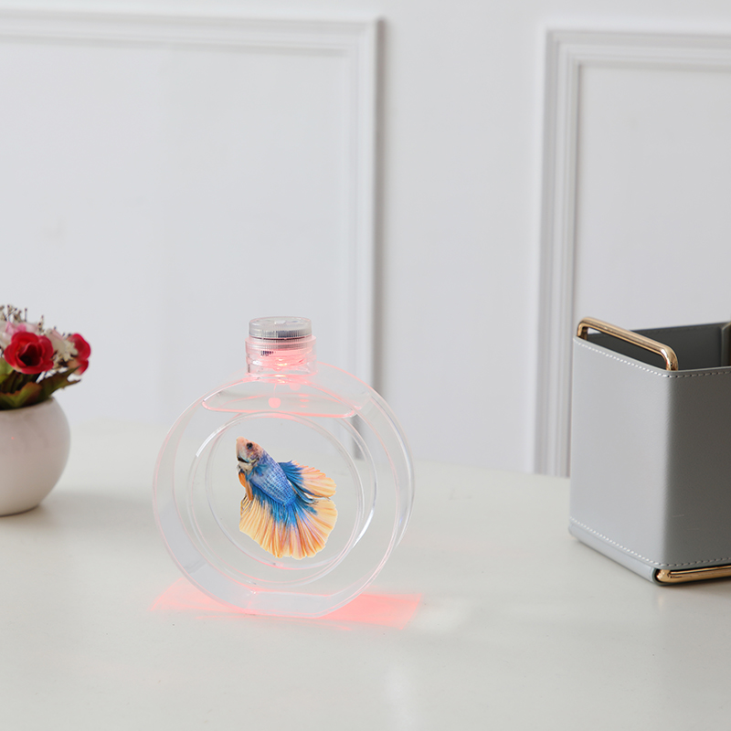 Zaohetian Colorful remote control acrylic small fish tank jellyfish acrylic tank toy aquarium