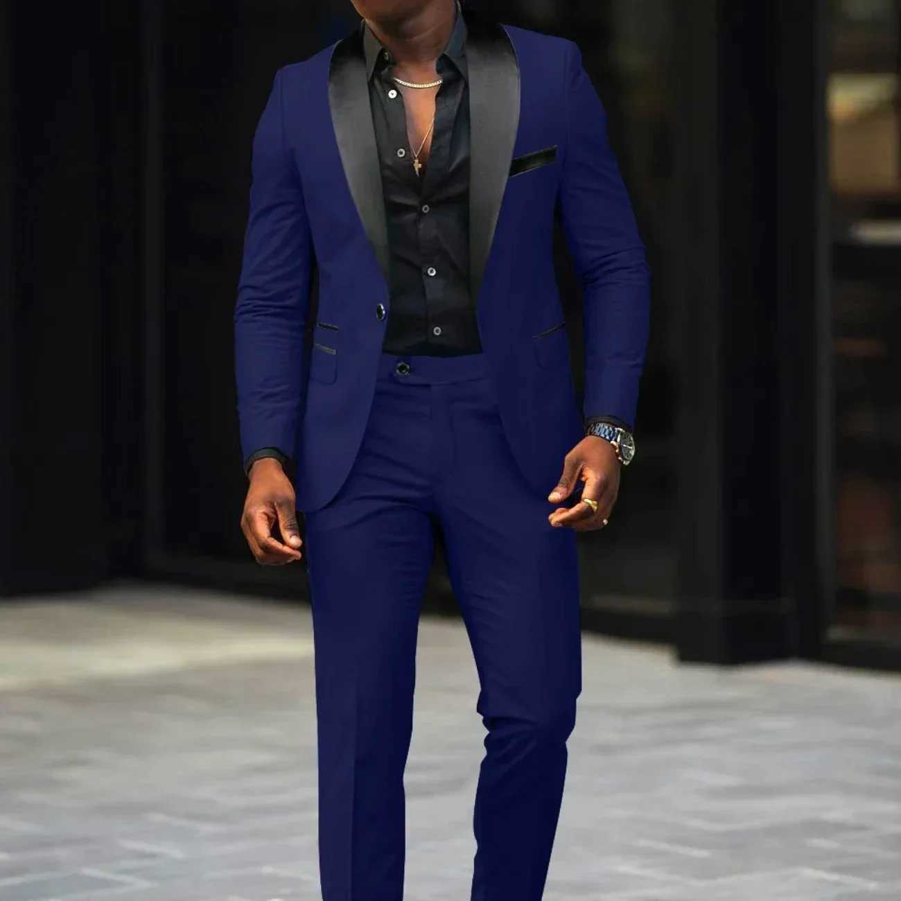 Mens premium 2-piece jacket and pants set shawl lapel set wedding business mens jacket X241126