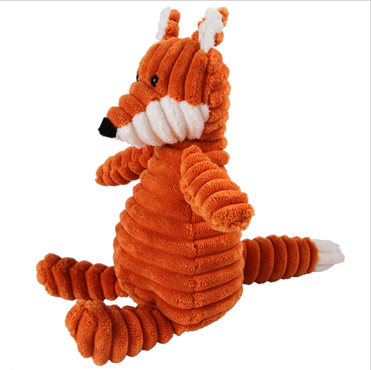 Manufacturer Wholesale Eco Friendly Corduroy Dog Toys Animal Shape Plush Pet Puppy Squeaky Chew Bite Resistant Toy