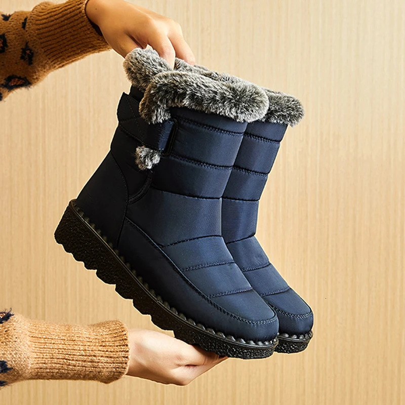 Womens snow plush shoes womens platform womens flat shoes keep warm womens shoes casual plus size winter boots Botas MUJI 241126